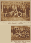 873071 Collage van 2 foto's betreffende de wedstrijden die de eerste twee elftallen van de RK voetbalclub Minerva uit ...